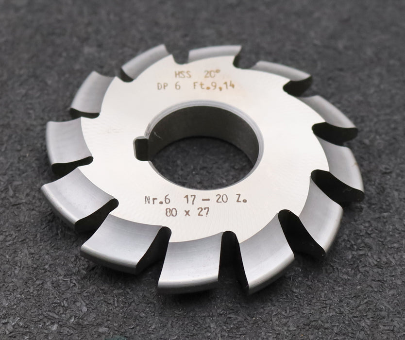 Bild des Artikels DOLD-Zahnformfräser-gear-profile-cutter-DP-6-No.-6-Z=-17-20-EGW-20°-Ø80x27mm