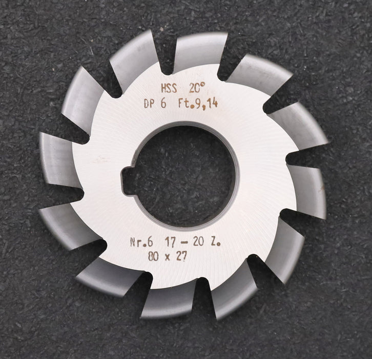 Bild des Artikels DOLD-Zahnformfräser-gear-profile-cutter-DP-6-No.-6-Z=-17-20-EGW-20°-Ø80x27mm