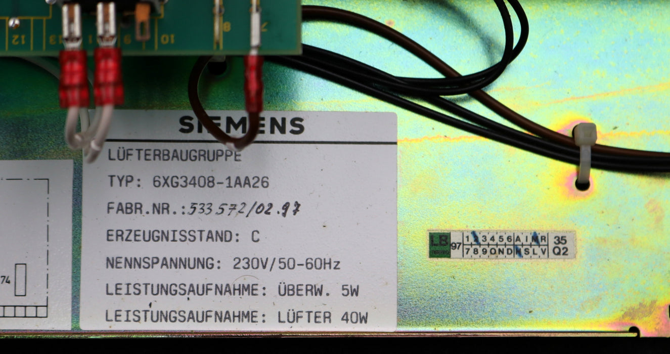 Bild des Artikels SIEMENS-Lüfterbaugruppe-6XG3408-1AA26-E.Stand-C-Nennspannung-230V-50-60Hz