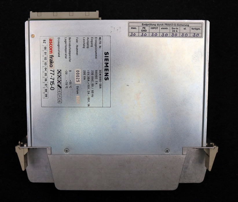 Bild des Artikels SIEMENS-ASCOM-Power-Supply-6EW1890-5BA-Version-D-gebraucht