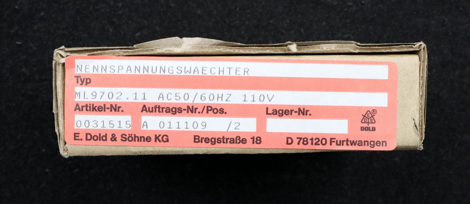 Bild des Artikels DOLD-Spannungswächter-ML9702.11-110VAC-50-60Hz-250VAC-2A-unbenutzt-in-OVP