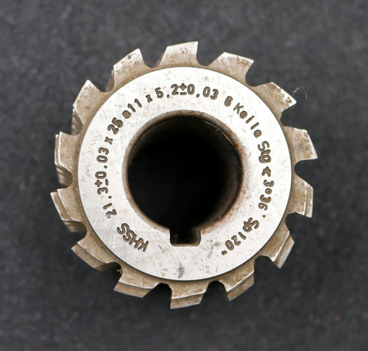 Bild des Artikels FETTE-Keilwellen-Wälzfräser-spline-hob-6-Keile-21,3x25x5,2mm-mit-Höcker-1gg.Re