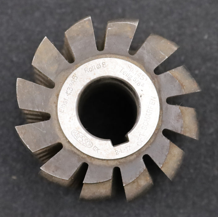 Bild des Artikels MAY-SSO-Kettenrad-Wälzfräser-chainwheel-hob-Teilung-15,875mm=-5/8"-RollenØ-8mm