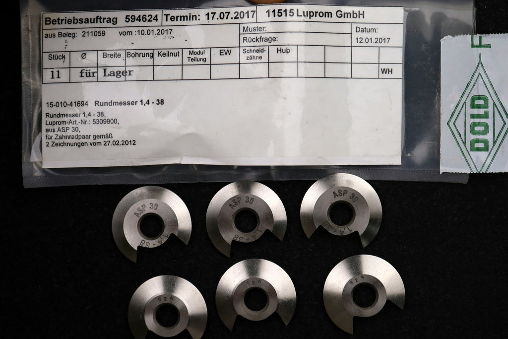 Bild des Artikels DOLD-Rundmesser-für-KLINGELNBERG-FK41-m=0,6-0,6-10-10°-/-20°-EGW-Ø28x4xØ8mm