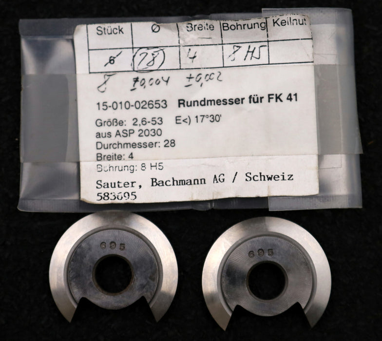 Bild des Artikels DOLD-Rundmesser-für-KLINGELNBERG-FK41-m=0,7-1,4-38-17,5°-EGW-Ø28x4xØ8mm