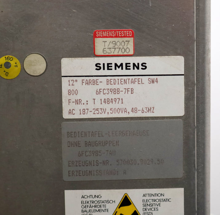 Bild des Artikels SIEMENS-SINUMERIK-12"-Farb-Bedientafel-SW4-800-Gehäuse-mit-Bedienfeld-+-Monitor