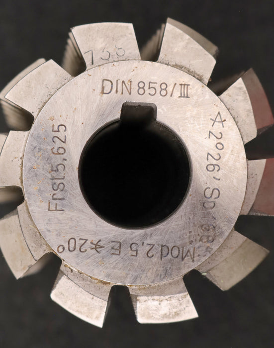 Bild des Artikels LENZEN-Zahnrad-Wälzfräser-m=2,5mm-BPIII-DIN-3972-EGW-20°-Ø68x64xØ22mm