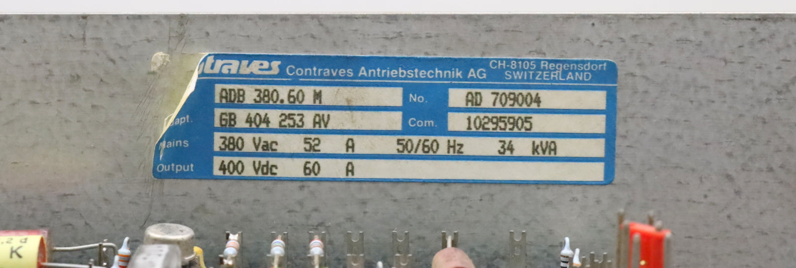 Bild des Artikels CONTRAVES-Stromrichter-ADB-380.60M-GB-404-253-AV-Mains-380VAC-52A-34kVA