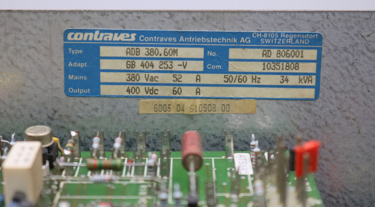 Bild des Artikels CONTRAVES-Stromrichter-ADB-380.60M-GB-404-253-AV-Mains-380VAC-52A-50/60Hz-34kVA