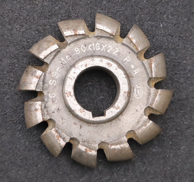 Bild des Artikels Halbrund-Formfräser-konvex-Radiusfräser-Radius-8mm-Ø80x16xØ22mm-mit-LKN-HSS