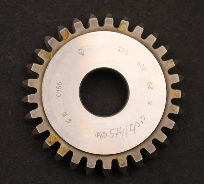 Bild des Artikels PWS-Scheibenschneidrad-m=-3,5mm-EGW-20°-Z=-29-BP-III-Ø111x18xØ1-1/4"-gebraucht