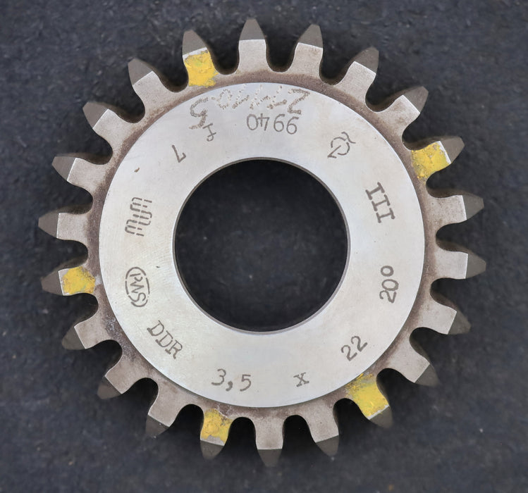 Bild des Artikels PWS-Scheibenschneidrad-m=-3,5mm-EGW-20°-Z=-22-BP-III-Ø87x22xØ1-1/4"-gebraucht