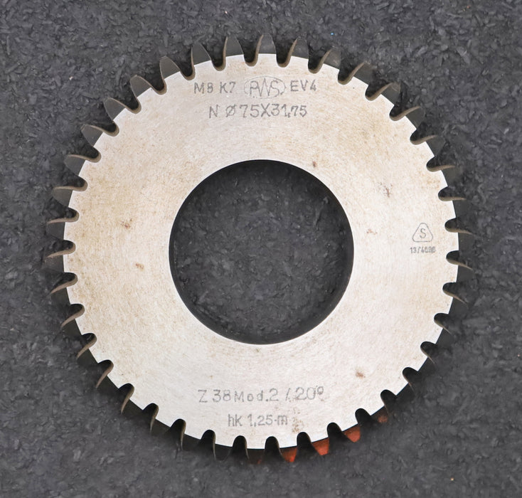 Bild des Artikels PWS-Scheibenschneidrad-m=-2mm-EGW-20°-Z=-38-hk=-1,25m-Ø105x9xØ1-1/4"-gebraucht