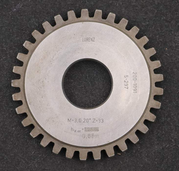 Bild des Artikels LORENZ-Scheibenschneidrad-m=-3mm-EGW-20°-Z=-33-hkw=-0,65m-Ø101x10xØ1-1/4"