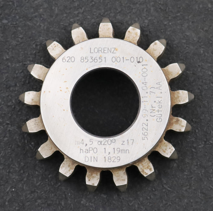 Bild des Artikels LORENZ-Glockenschneidrad-m=-4,5mm-EGW-20°-Z=-17-haP0=-1,19mn-Ø87x33xØ1-1/4''