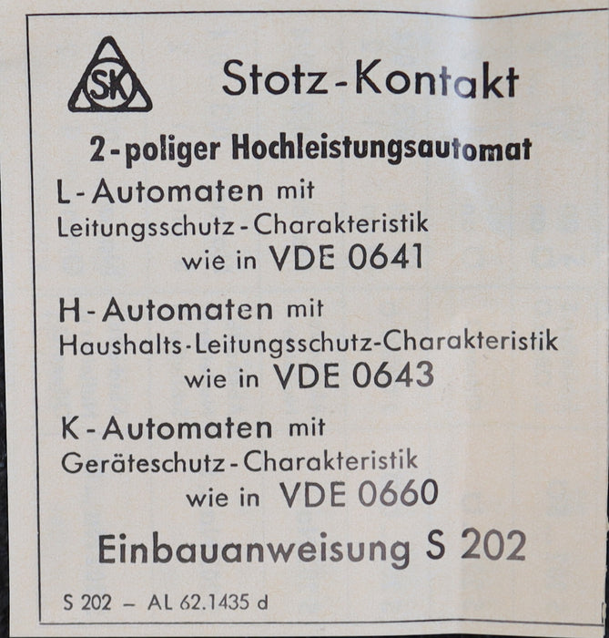 Bild des Artikels STOTZ-Hochleistungsautomat-S202-L-2A-250-380VAC-unbenutzt-in-OVP