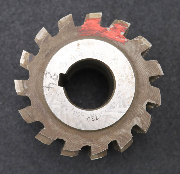 Bild des Artikels PWS-Zahnrad-Wälzfräser-gear-hob-m=-2,5mm-EGW-20°-BPII-DIN-3972-Ø100x55xØ32mm