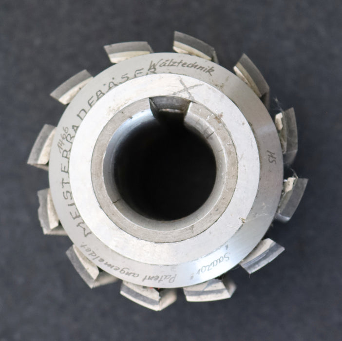 Bild des Artikels SAAZOR-Zahnrad-Wälzfräser-m=-1,5mm-EGW-20°-Ø77x80xØ27mm-mit-LKN-1gg.-Rechts