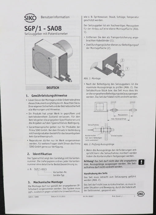 Bild des Artikels SIKO-Seilzuggeber-SGP/1-0268-Potentiom.:-10K-10Wendel-Belastbarkeit-2W-bei-70°C