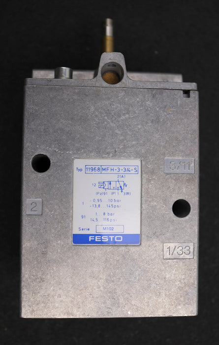 Bild des Artikels FESTO-Magnet-Ventil-MFH-3-3/4-S-Mat.-Nr.-11968-Ventilfunktion-3/2-geschlossen