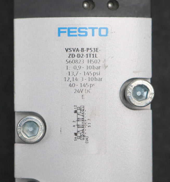 Bild des Artikels FESTO-Magnet-Ventil-VSVA-B-P53E-ZD-D2-1T1L-Mat.-Nr.-560823-5/3-entlüftet