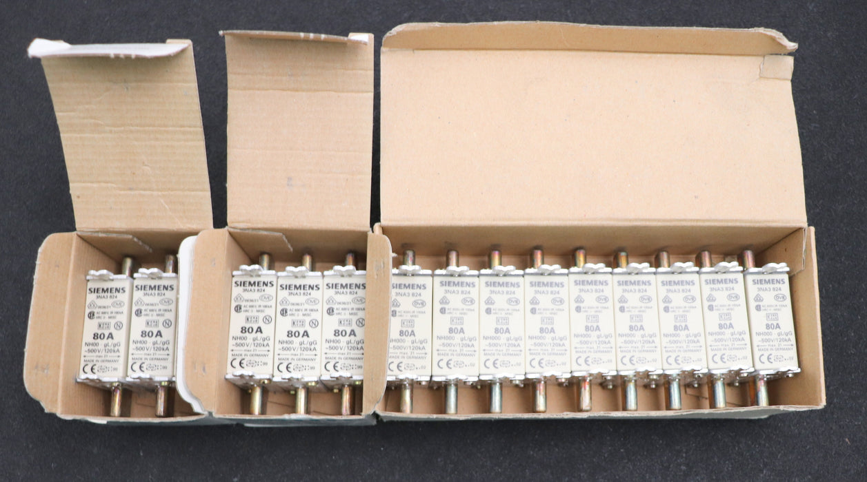 Bild des Artikels SIEMENS-15x-Sicherungseinsatz-fuse-link-3NA3824-80A-500VAC-Betriebsklasse-gL-gG