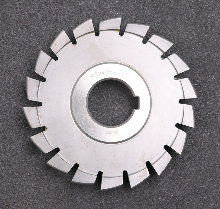 Bild des Artikels DOLD-asymmetrischer-Prismenfräser-E-22°/2b-Gesamtwinkel-22°-Flankenwinkel-22°/0°