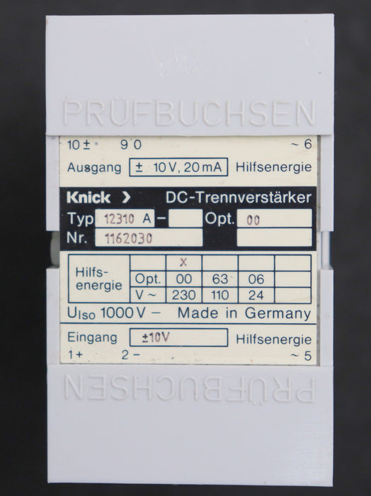 Bild des Artikels KNICK-DC-Trennverstärker-Typ-12310A-Ausgang-10V-20mA-Eingang-10V-Opt.-00-230VAC