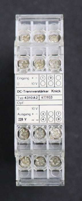 Bild des Artikels KNICK-DC-Trennverstärker-Typ-4310A2-Ausgang-10V-20mA-Eingang-10V-220VAC