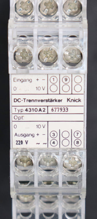 Bild des Artikels KNICK-DC-Trennverstärker-Typ-4310A2-Ausgang-10V-20mA-Eingang-10V-220VAC