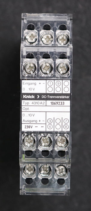 Bild des Artikels KNICK-DC-Trennverstärker-Typ-4310A2-Ausgang-10V-Eingang-10V-230VAC-gebraucht