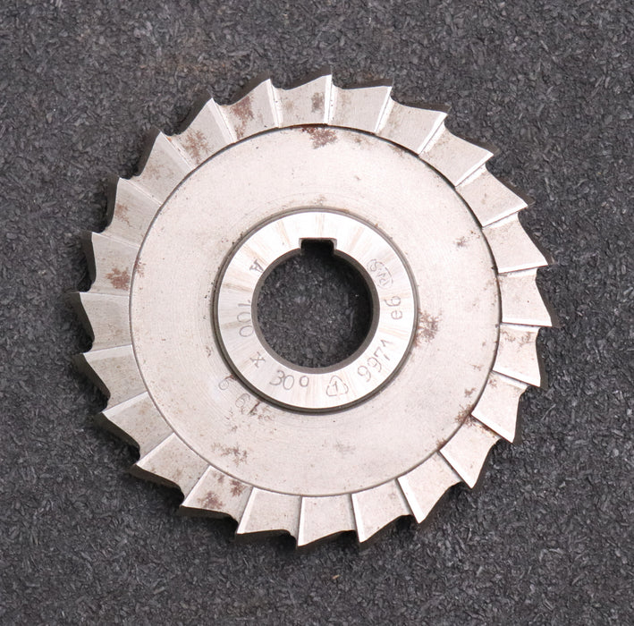 Bild des Artikels PWS-Winkelfräser-Winkel-30°-Abmessungen-Ø100x12xØ22mm-mit-LKN-rechtsdrehend