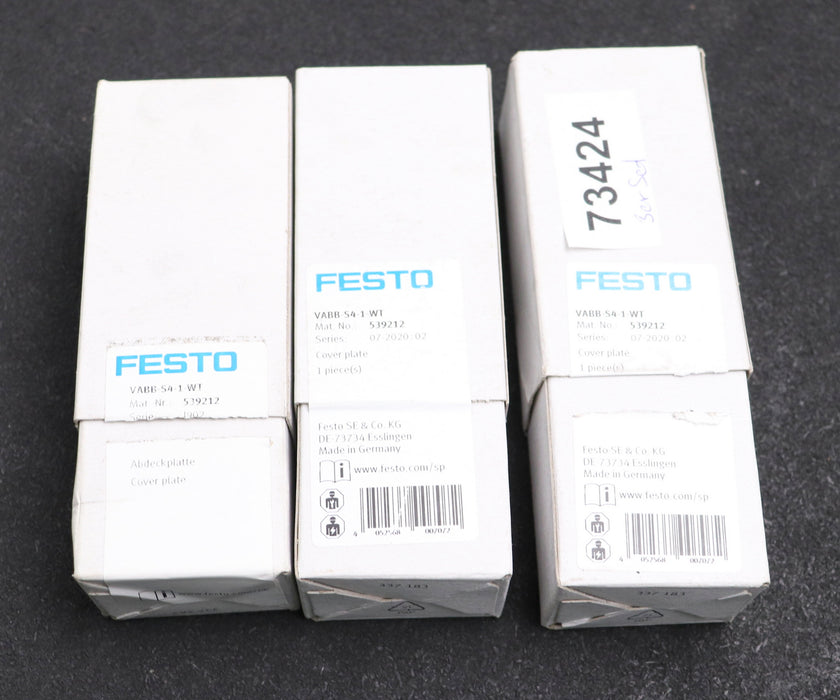 Bild des Artikels FESTO-3x-Abdeckplatte-VABB-S4-1WT-Mat.No.:-539212-unbenutzt-in-OVP-Gewicht-250g