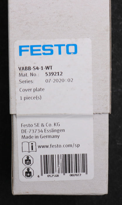 Bild des Artikels FESTO-3x-Abdeckplatte-VABB-S4-1WT-Mat.No.:-539212-unbenutzt-in-OVP-Gewicht-250g