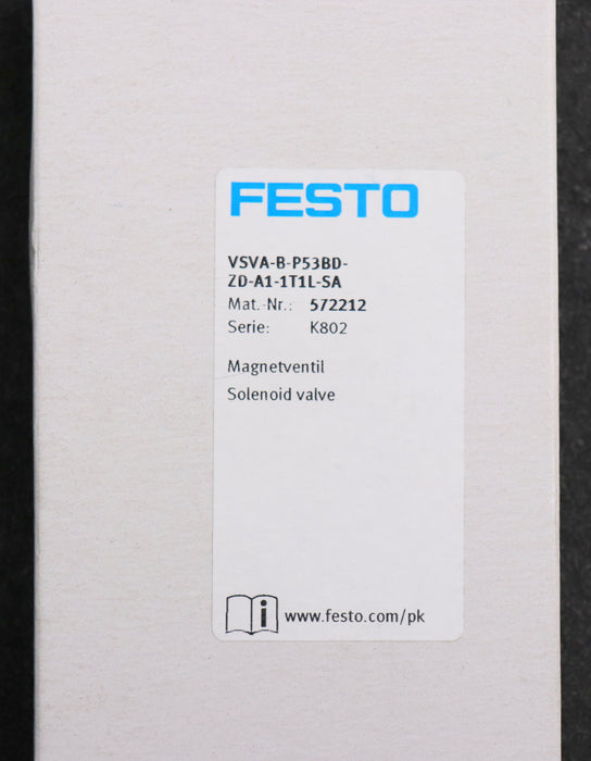 Bild des Artikels FESTO-Magnetventil-VSVA-B-B53BD-ZD-A1-1T1L-SA-Mat.No.:-572212-0,9-10bar