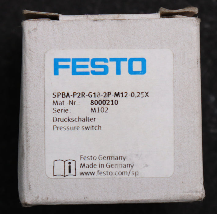 Bild des Artikels FESTO-Druckschalter-SPBA-P2R-G18-2P-M12-0,25X-Mat.No.:-8000210-0-10bar