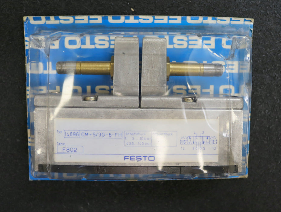 FESTO Magnetventil Solenoid Valve CM-5/3G-6-FH Type 14896 Arbeitsdruck 3-10bar