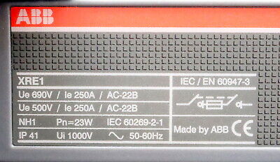 ABB Sicherungslasttrennschalter XRE1 NH1 690V/250A/AC-22B 500V/250A/AC-22B